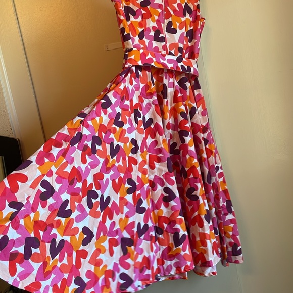 Timeless London Purple Orange Pink Hot Pink Magenta Hearts sleeveless Dress 6 S - Picture 1 of 16
